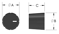 RK2 Control Knob Line Drawing 